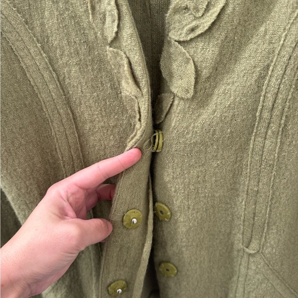 Cynthia Rowley x Anthropologie Wool Olive Green Cardigan - Picture 3 of 7